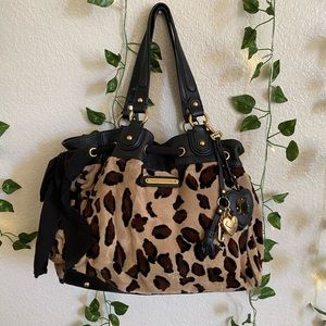 Juicy Couture Purse Velvet Cheetah Print